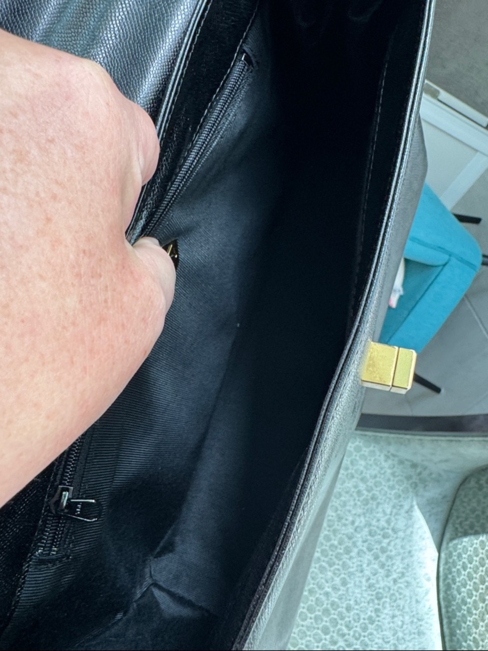 Givenchy Black Leather Top-Handle Satchel with Gold Medallion - Picture 7 of 10